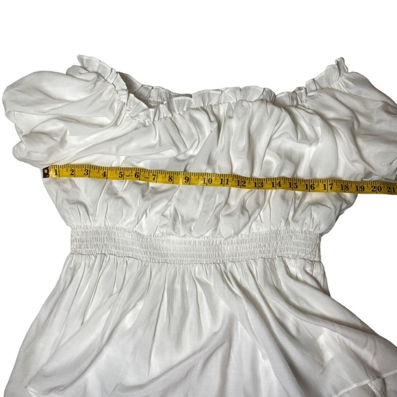 SCARLET DARKNESS Renaissance Medieval Pirate Shirring Steampunk Top White Size L - Picture 9 of 12